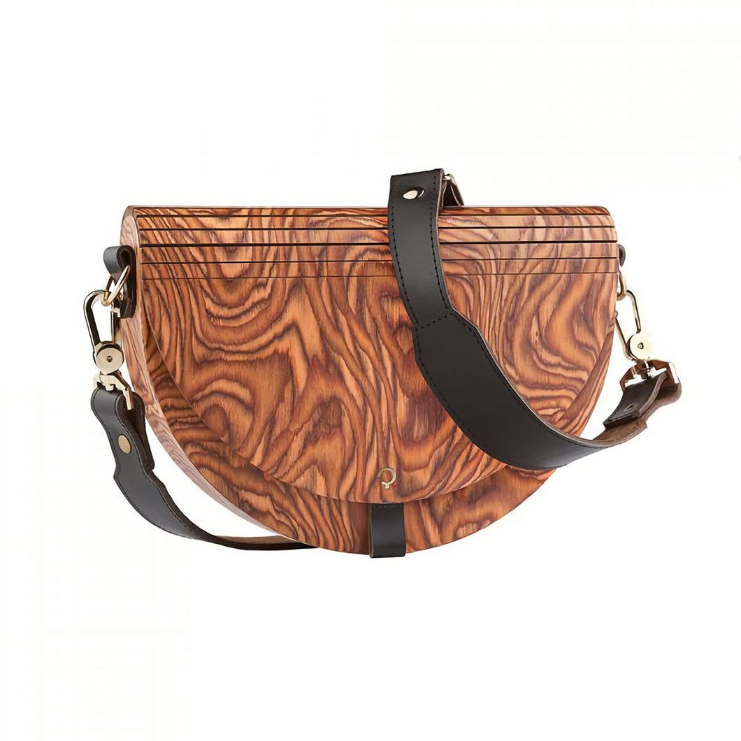 木製ハンドバッグ Wooden Handbag - Luna - Muscato