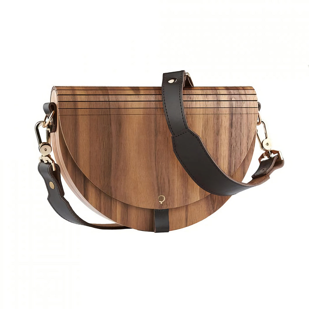 木製ハンドバッグ Wooden Handbag - Luna - Walnut