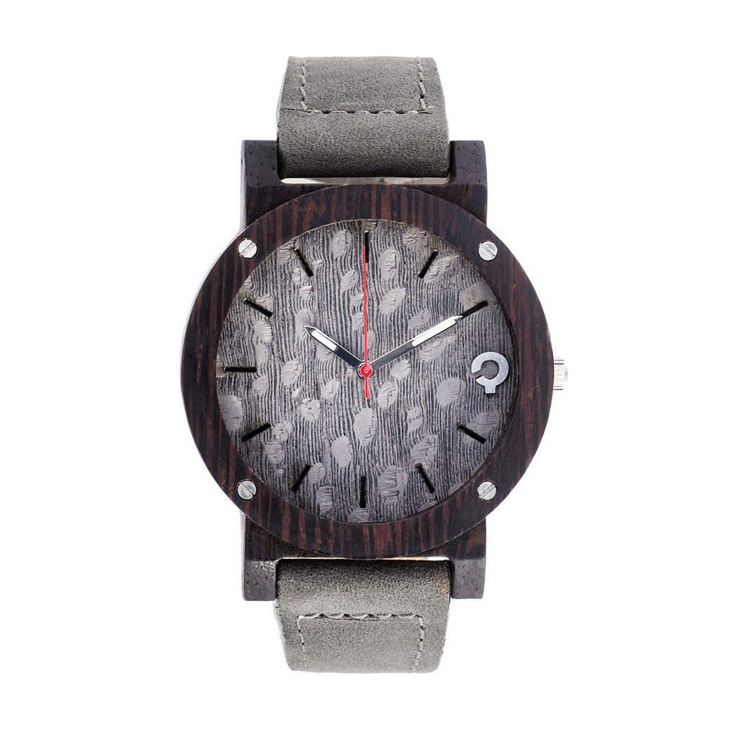 木製腕時計 Flake Series -Grey- Ebony
