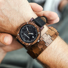 画像をギャラリービューアに読み込む, 木製腕時計 Raw Series - Rosewood - Leather Strap
