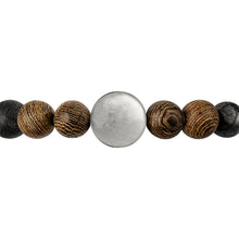 画像をギャラリービューアに読み込む, 木製ブレスレット Beaded Bracelets - Wood &amp; Stone Grey Jasper
